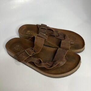Cliffs by WHITE MOUNTAIN Brown Braided Buckle Footbed Sandals